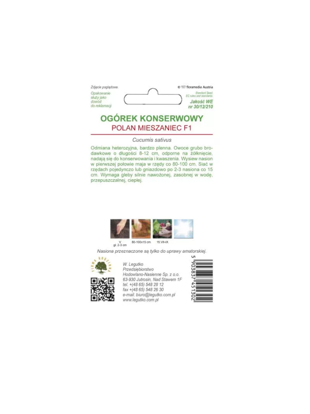 Ogórek gruntowy konserwowy Polan F1 - śr. wczesna