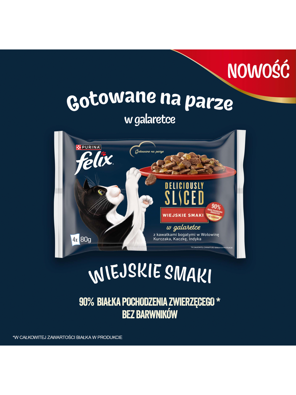 FELIX Deliciously Sliced Wiejskie Smaki Mokra karma dla kota 4x80g
