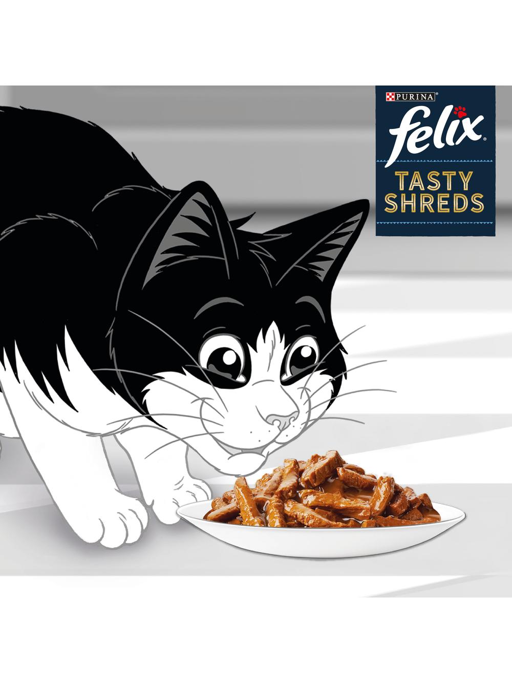 FELIX Tasty Shreds  mokra karma dla kota z łososiem i tuńczykiem w sosie 4x80g