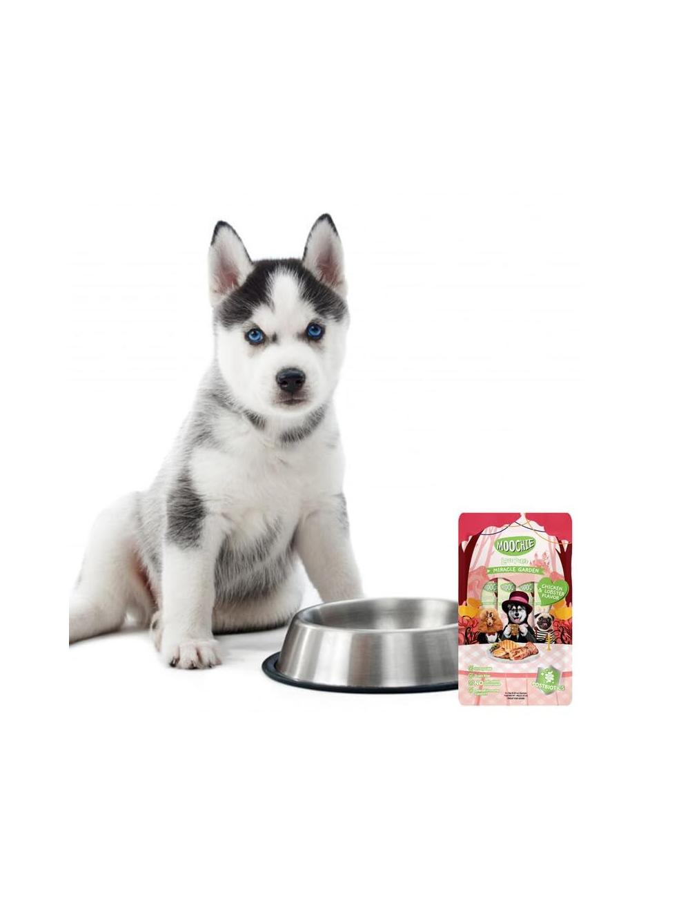 MOOCHIE Love Puree Creamy Chicken & Lobster 4x15g przysmak dla psa o smaku kurczaka i homara