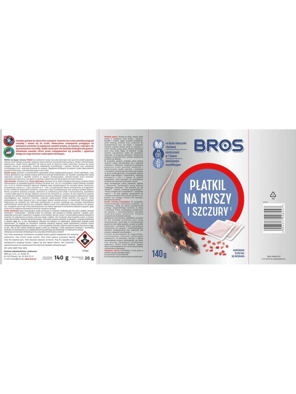 BROS - Płatkil na myszy i szczury 140g