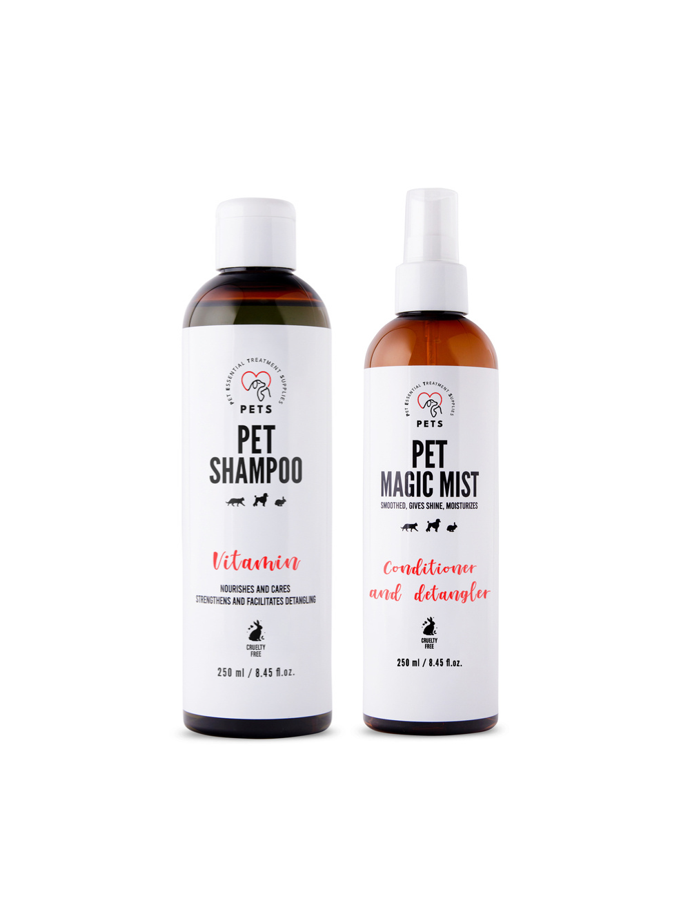 PET Shampoo Vitamin_Szampon Witaminowy 250ml Odżywczy i pielęgnujący + Pet Magic Mist - Magiczna Mgiełka do Sierści 250ml Łatwe