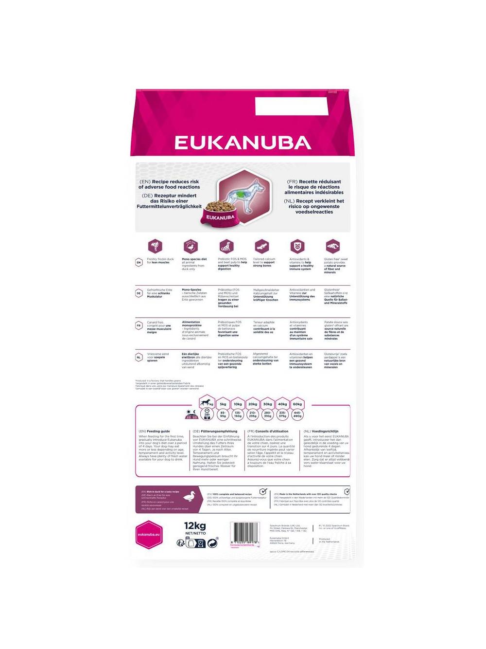 EUKANUBA-Adult Daily Care Mono-Protein duck-12kg + niespodzianka dla psa GRATIS!