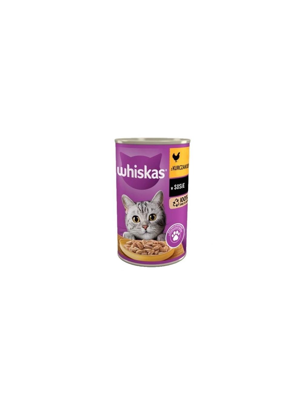 WHISKAS Adult puszka 24x400 g - mokra karma dla dorosłego kota, kawałki z kurczakiem w sosie