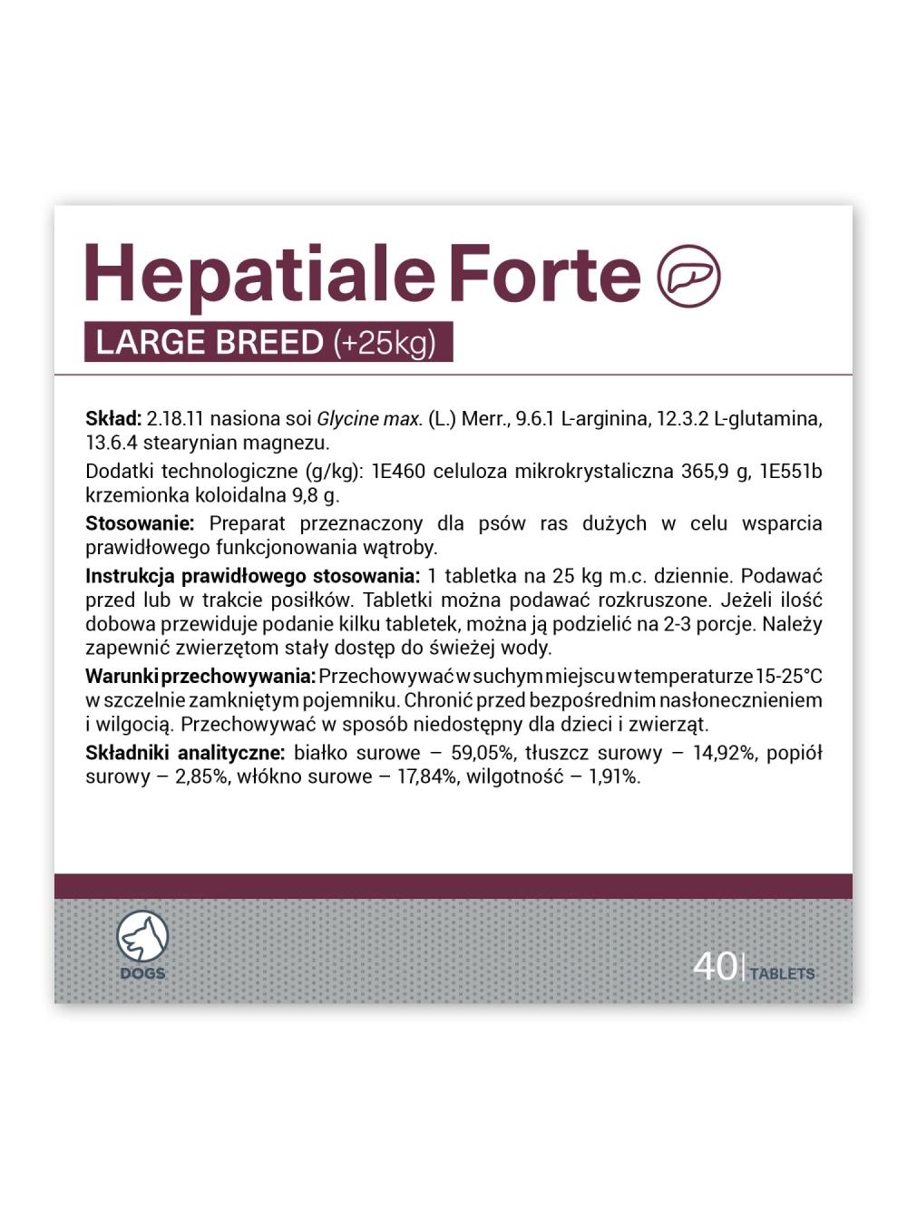 VETEXPERT Hepatiale Forte Large Breed 40 tab.