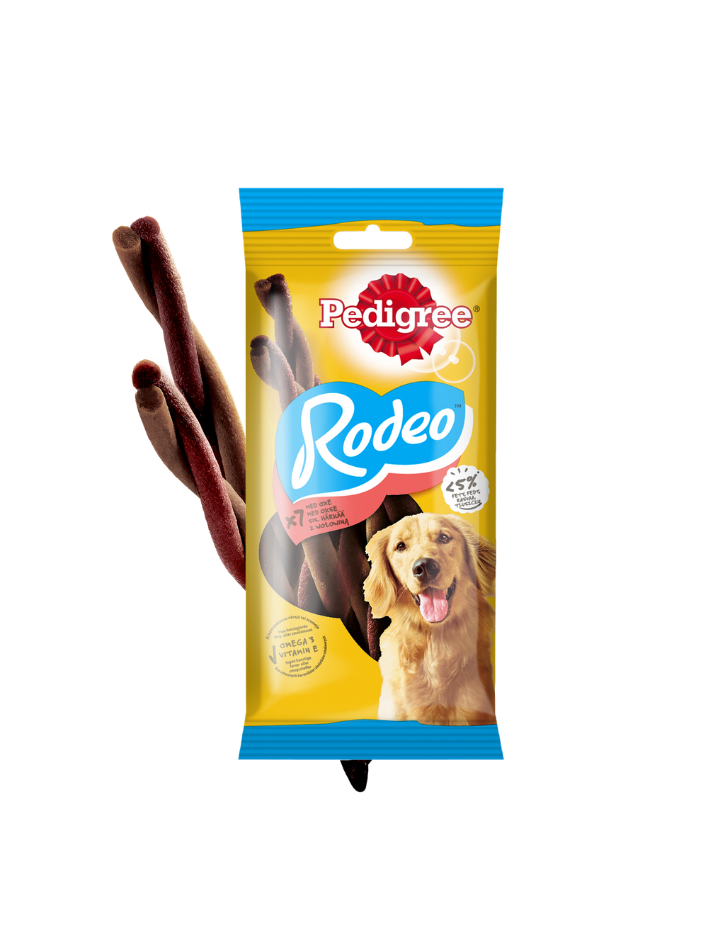 PEDIGREE® Rodeo™ 3x123g - przysmak dla dorosłych psów, z wołowiną