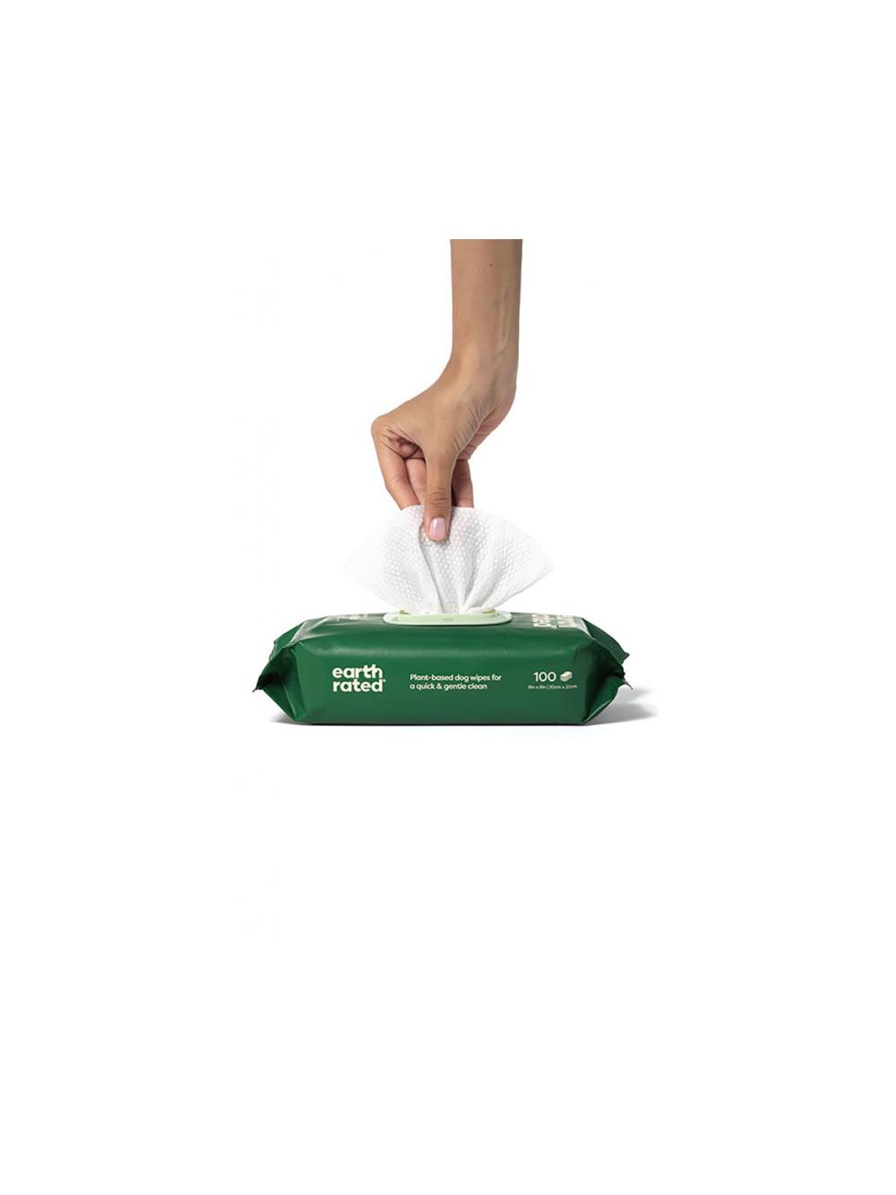 EARTH RATED Chusteczki Kompostowalne Bezzapachowe 100szt.