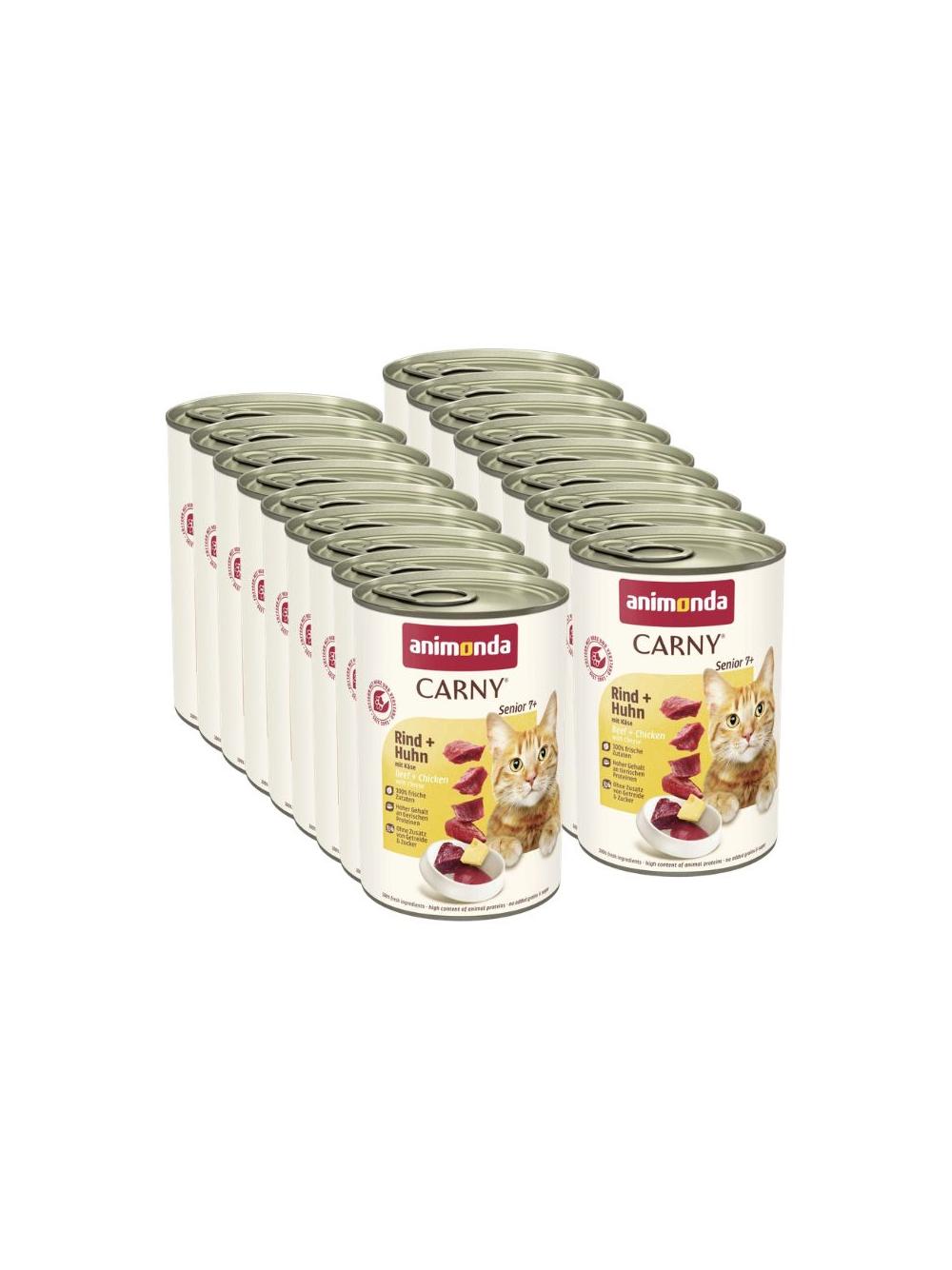 ANIMONDA Cat Carny Senior smak: Wołowina, kurczak, ser  18x400g