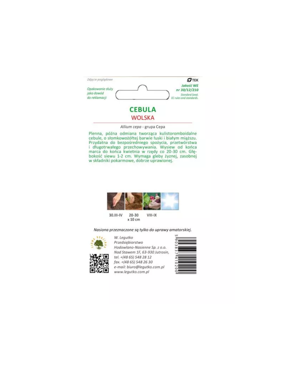 Cebula Wolska - łuska słomkowożółta, późna