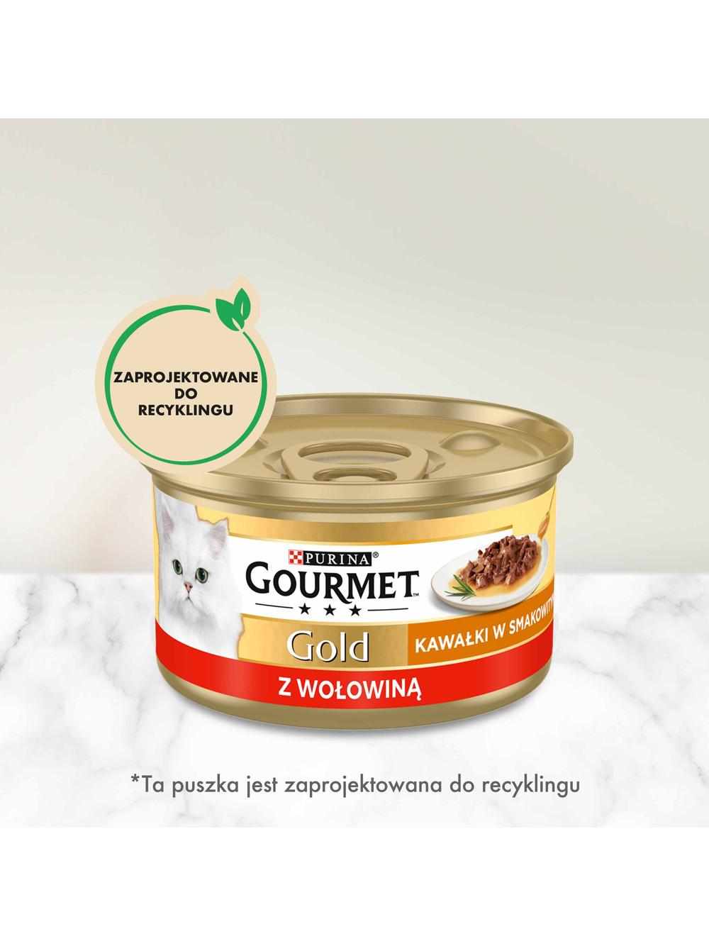 Purina Gourmet Gold Sauce Delight z wołowiną 72x85g