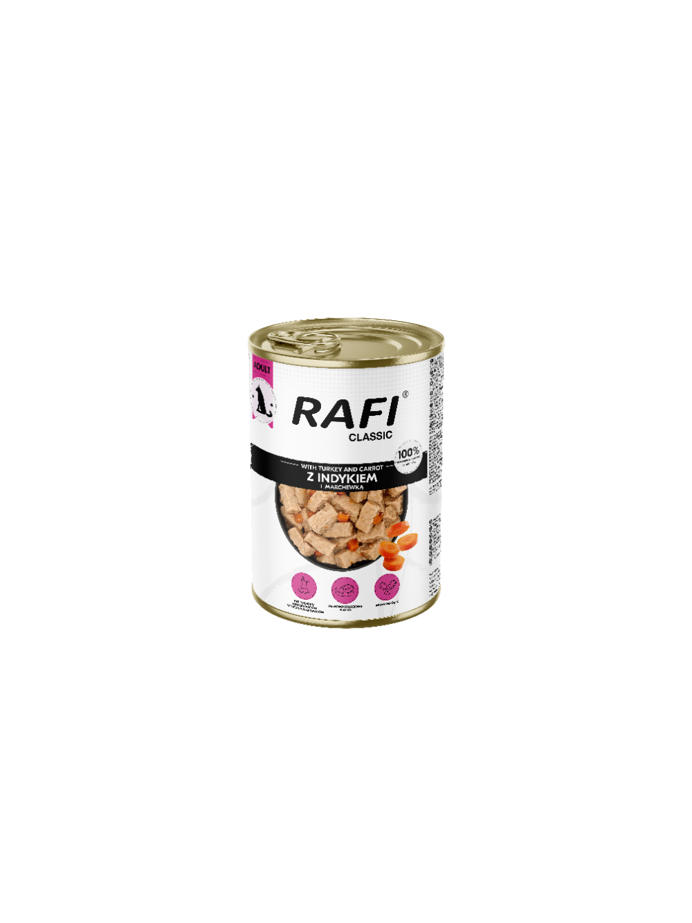 Rafi Classic z indykiem i marchewką 1240g
