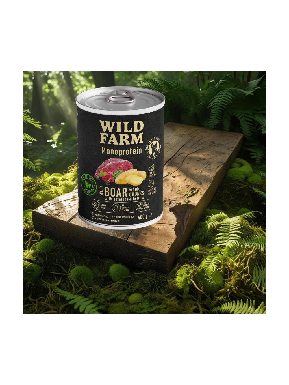 WILD FARM Monoprotein Wild Boar 400g hipoalergiczna karma dla psa