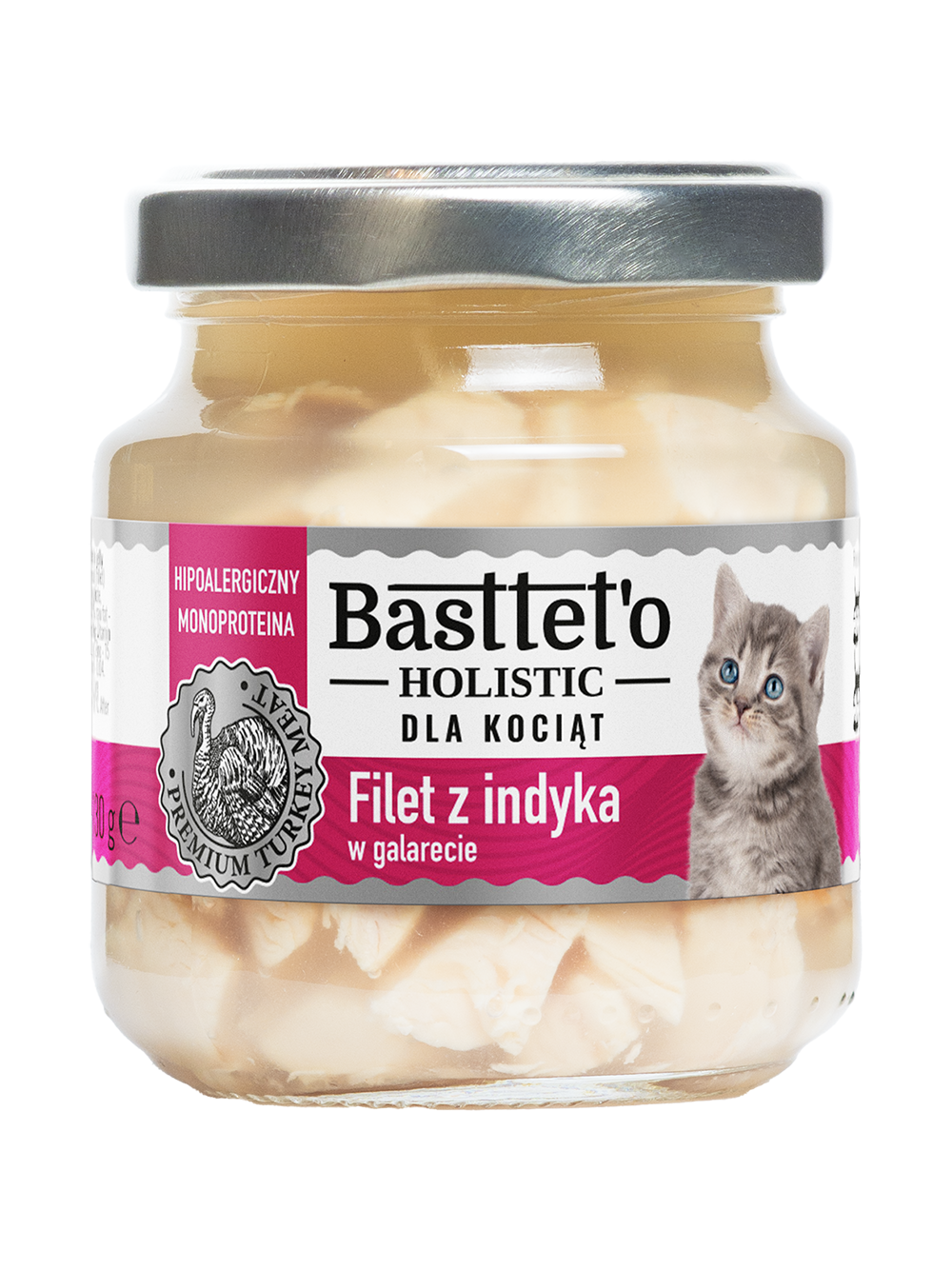 Basttet'o Holistic filet z indyka w galarecie dla kociąt 130g