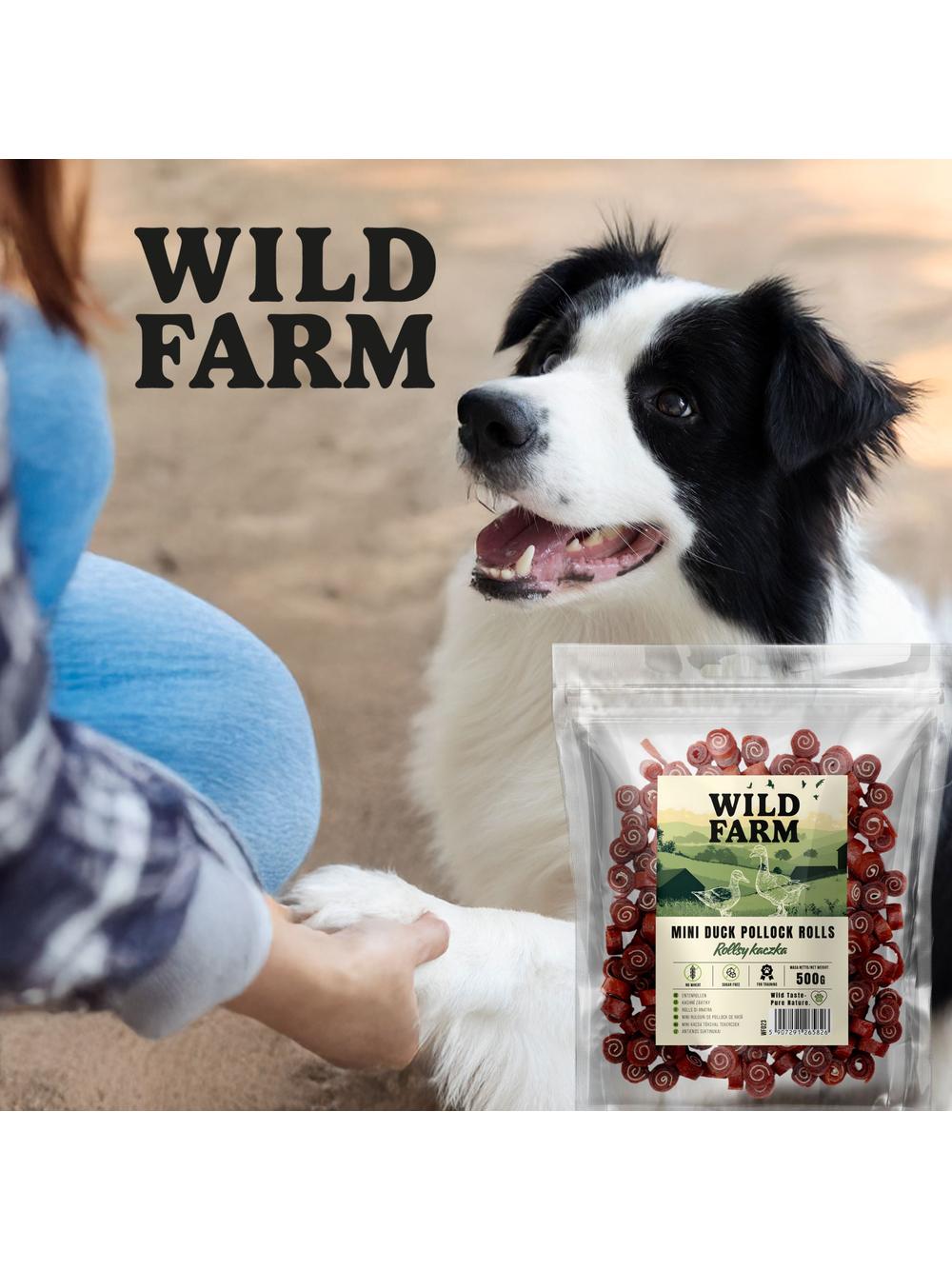 WILD FARM rollsy kaczka 500g przysmak dla psa