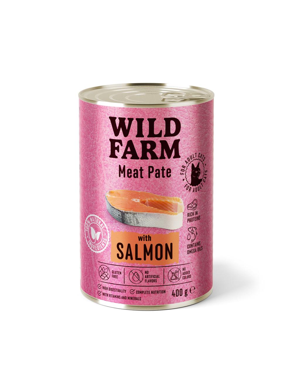 WILD FARM Pate with Salmon 400g - bezglutenowa karma dla kota