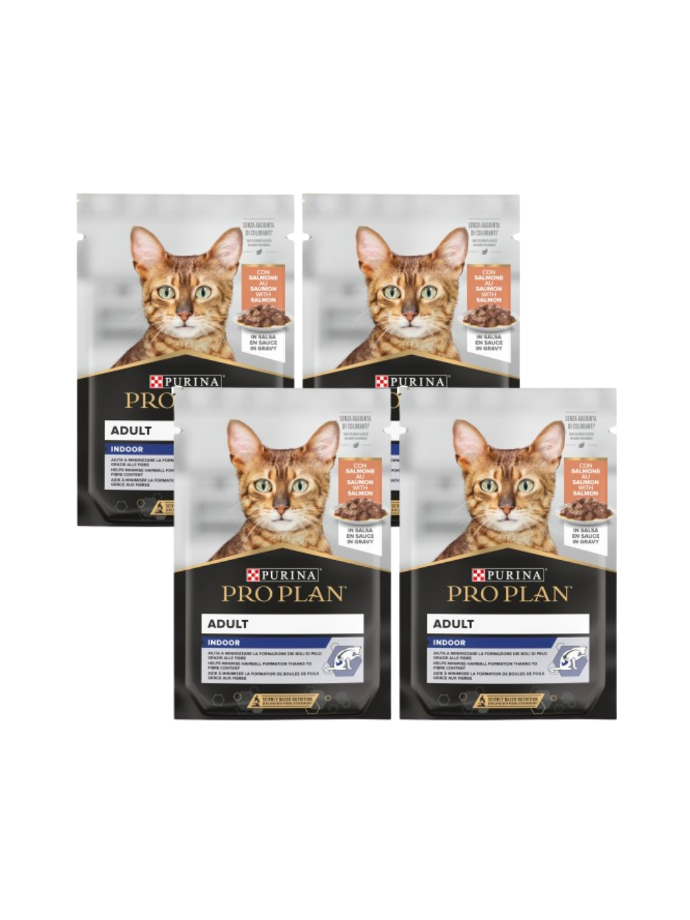 Purina Pro Plan Indoor Adult z łososiem dla kotów 4x85g