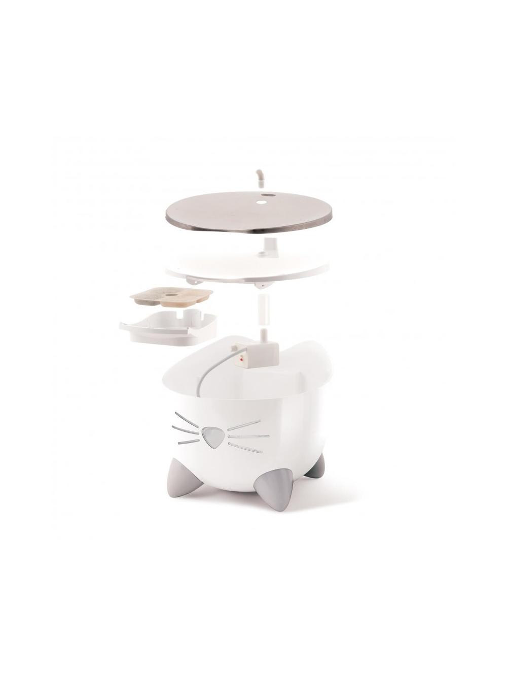 CATIT PIXI Smart Fountain białe poidło dla kota z miską ze stali nierdzewnej 2l