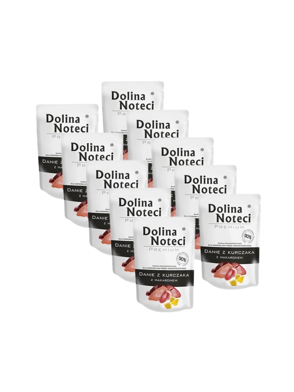 DOLINA NOTECI Danie z kurczaka z makaronem 10x100g-karma mokra dla psa