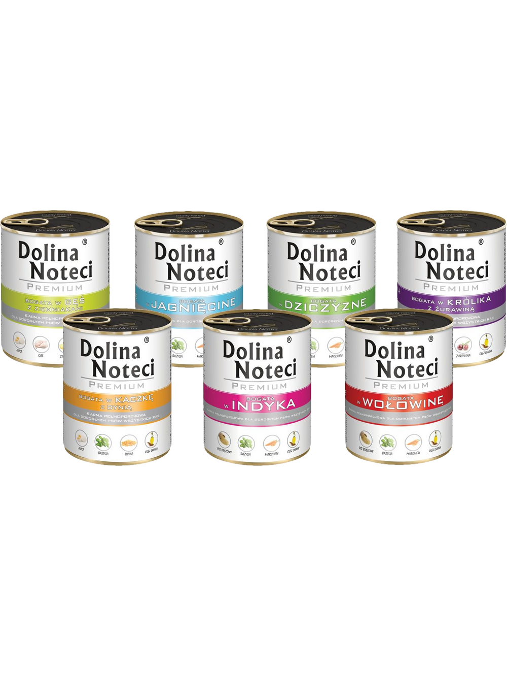 Dolina Noteci PREMIUM mix smaków bez ryb i kurczaka 12x400g