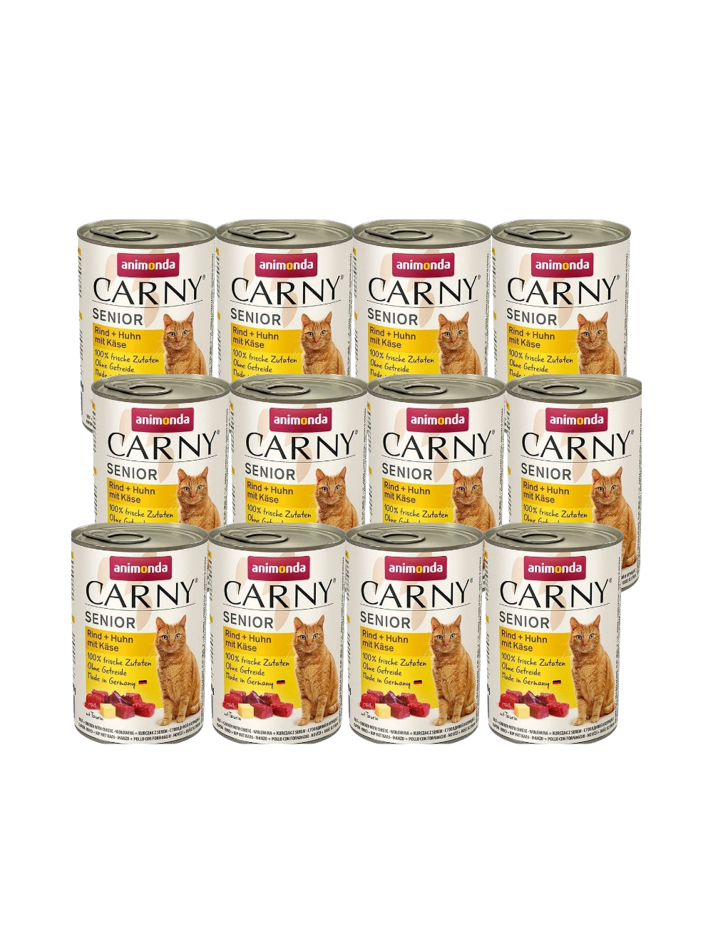 ANIMONDA Cat Carny Senior smak: Wołowina, kurczak, ser  12x400g