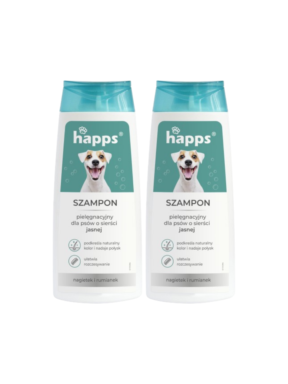 HAPPS - szampon pielęgnacyjny dla psów o sierści jasnej 200ml (2 opakowania)