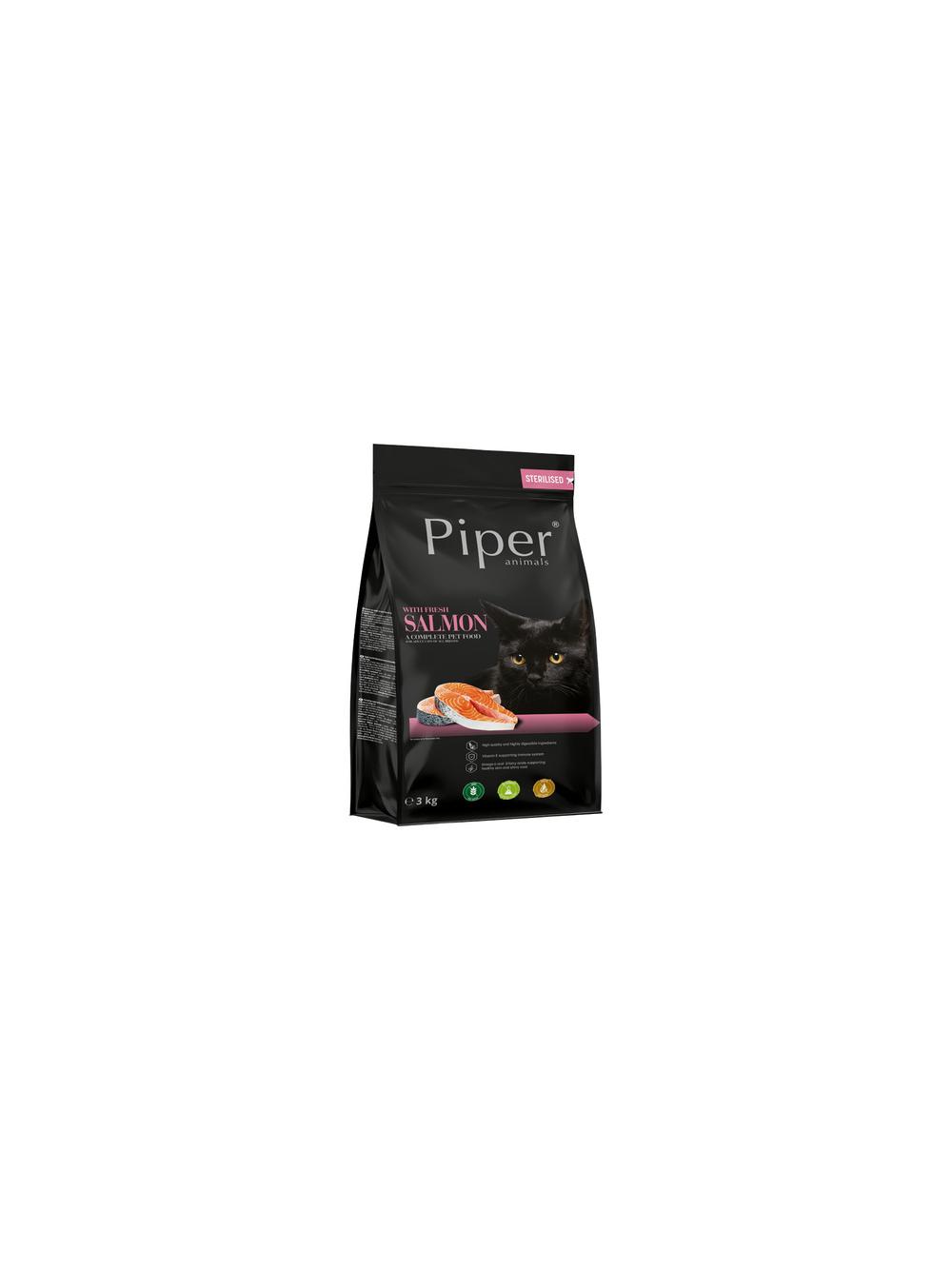 DOLINA NOTECI Piper Animals z łososiem dla kotów sterylizowanych 3kg