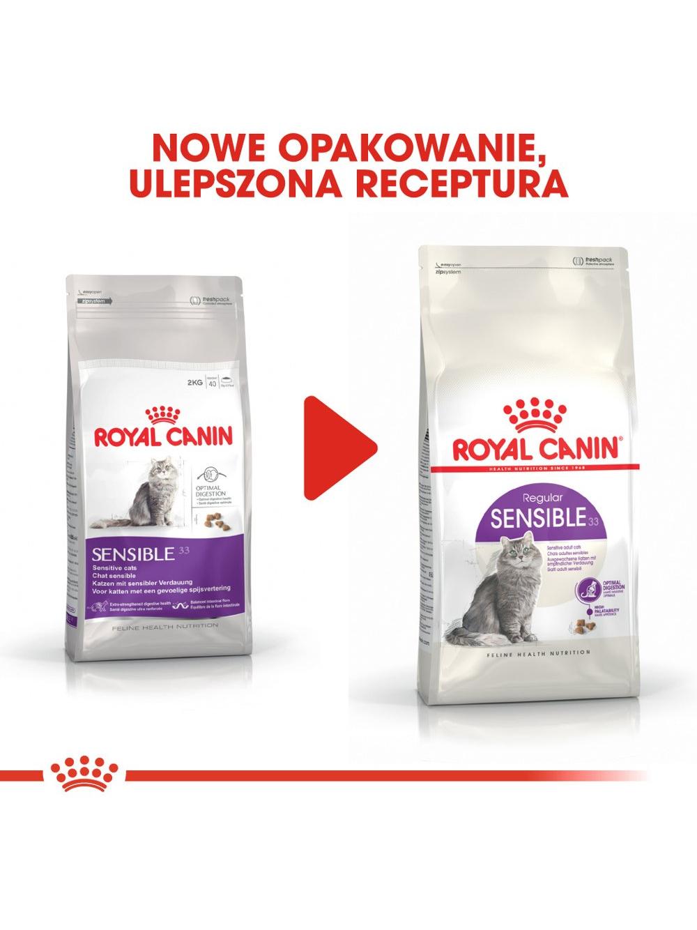 ROYAL CANIN  Sensible 33 10kg karma sucha dla kotów dorosłych, o wrażliwym przewodzie pokarmowym + niespodzianka dla kota GRATIS!