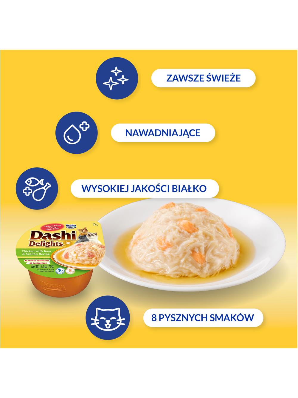 Inaba DASHI uzupełniająca karma dla kota- bulion o smaku kurczaka i tuńczyka 70 g