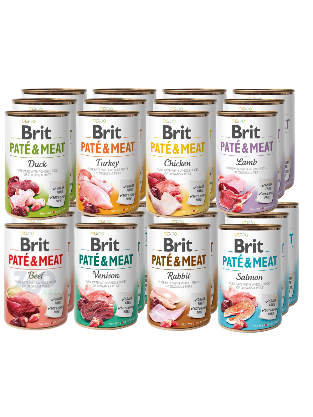 BRIT PATE & MEAT Mix  24x400g 8 Smaków