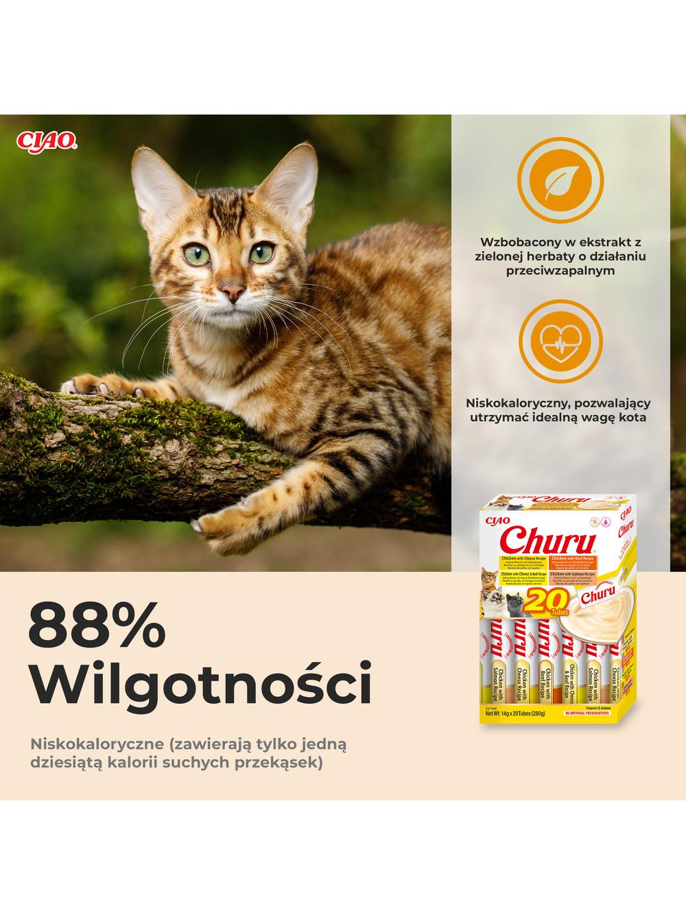 INABA  Churu dla kota - mix z kurczakiem i wołowiną 20x14g