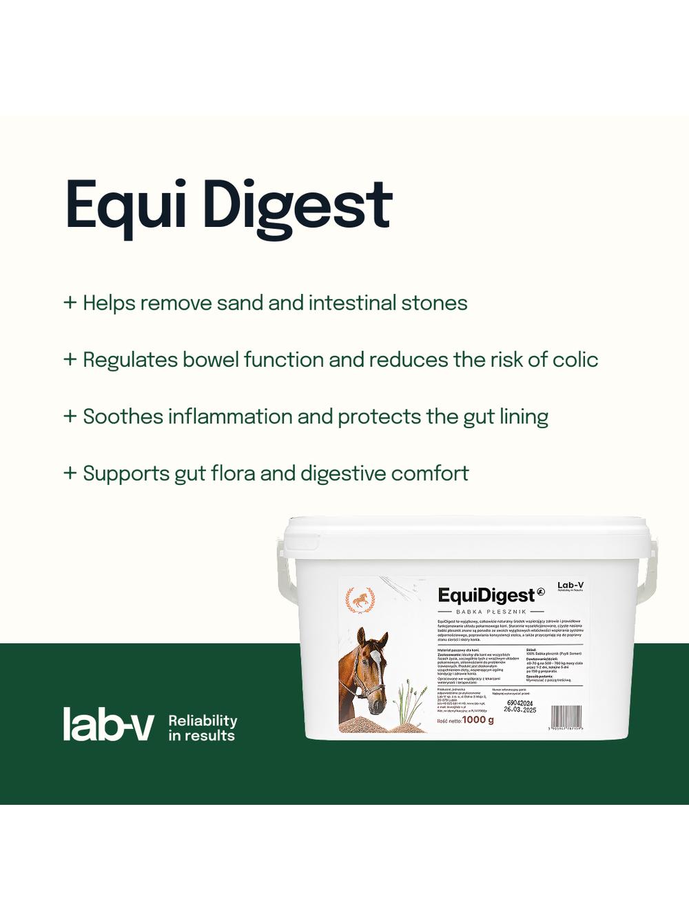Lab-v EquiDigest - mieszanka paszowa wzmacniająca układ pokarmowy dla koni 1kg