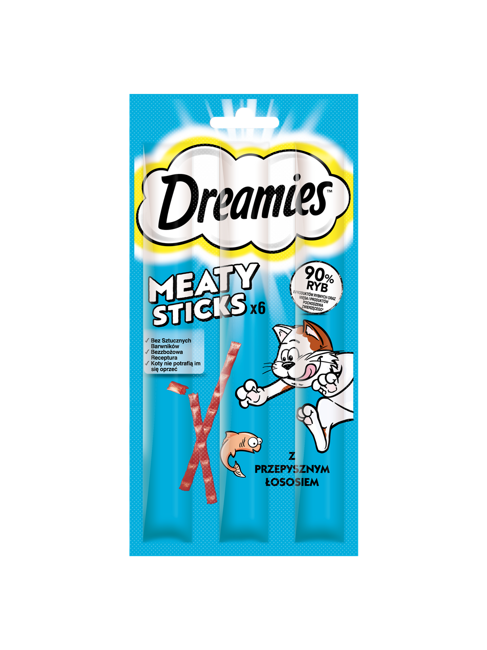 DREAMIES 14x30g – karma uzupełniająca dla dorosłych kotów, z wybornym łososiem