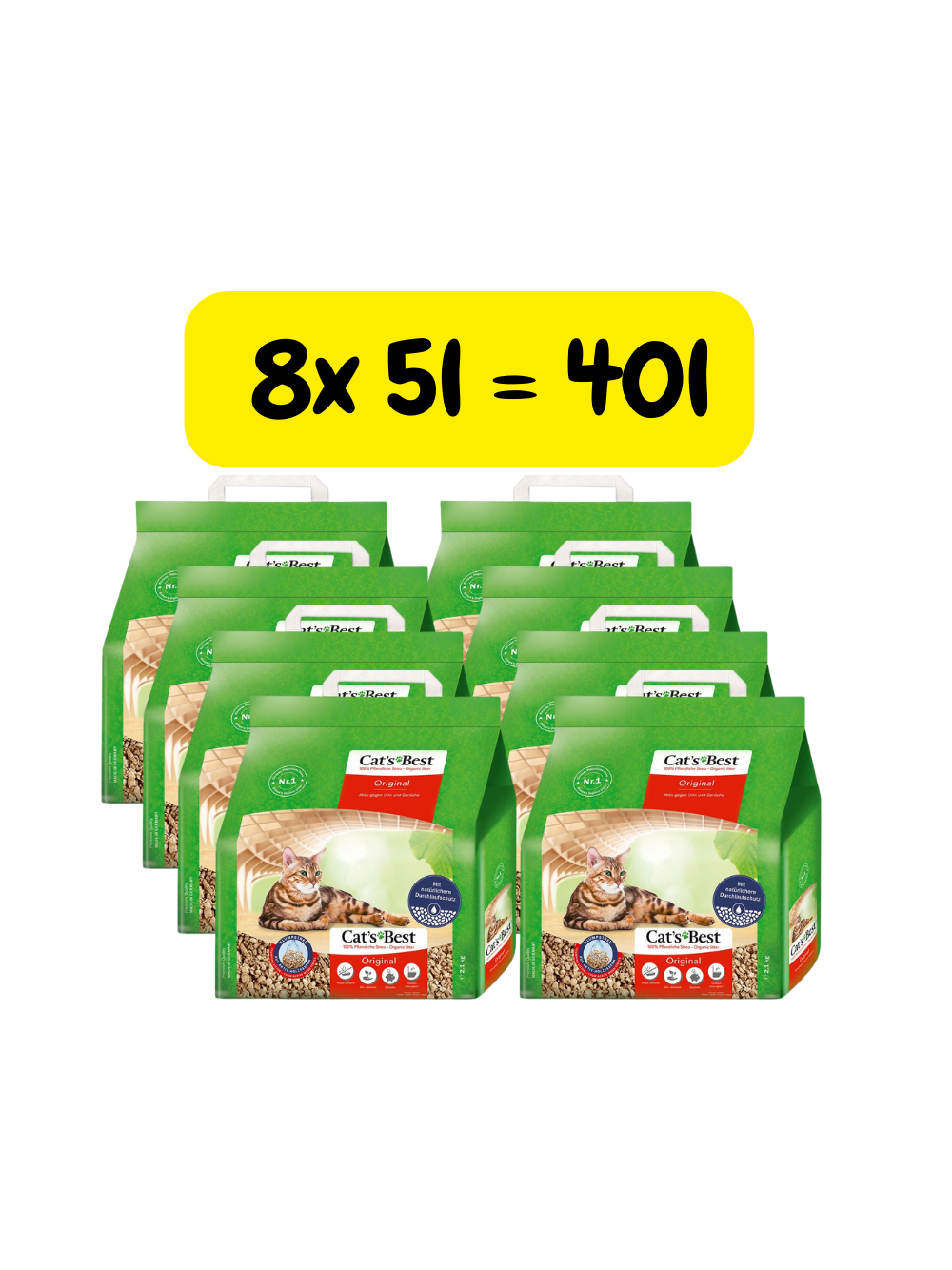 JRS Cats Best Eko Plus - Żwirek Drewniany Zbrylający 8x5l = 40l