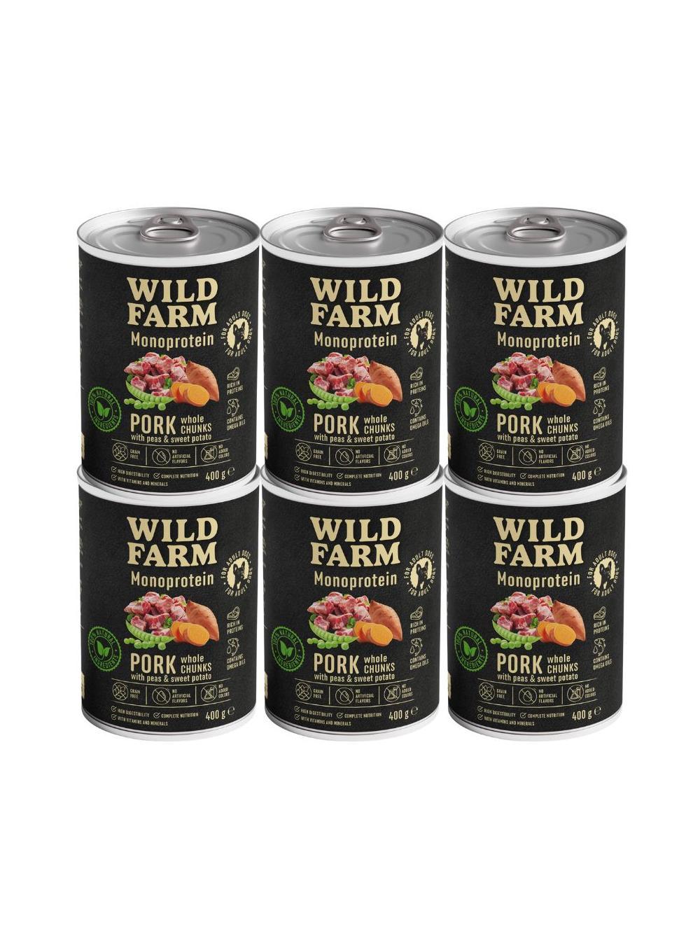 WILD FARM Monoprotein Pork 6x400g hipoalergiczna karma dla psa