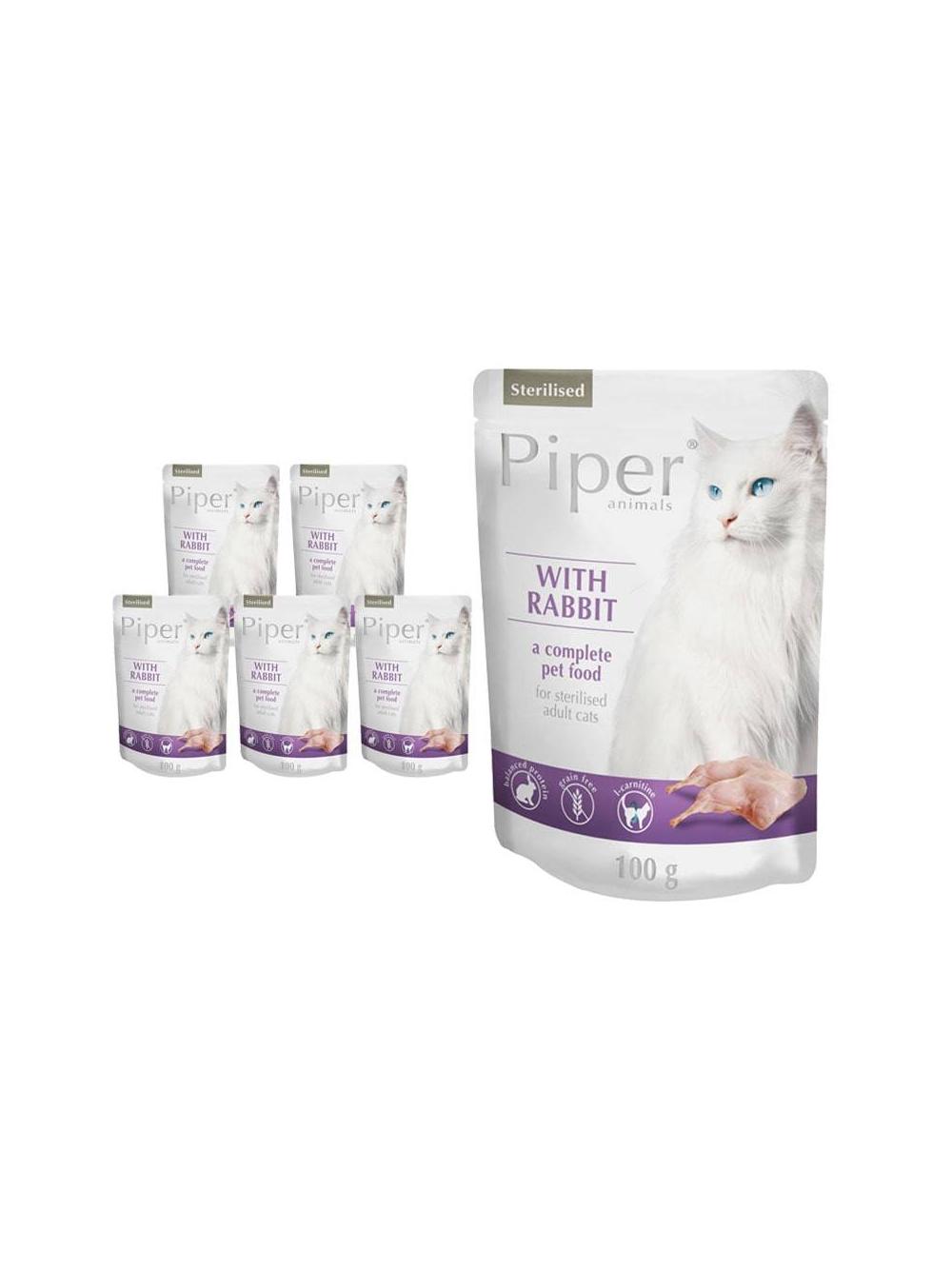 DOLINA NOTECI Piper dla kota sterylizowanego z królikiem 10x100g