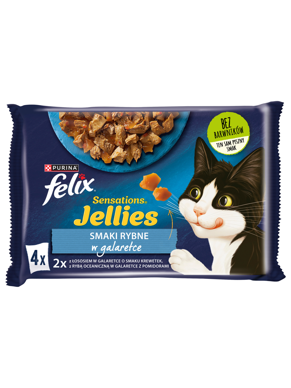 FELIX Sensations Jellies Karma dla kotów smaki rybne w galaretce 4x85g