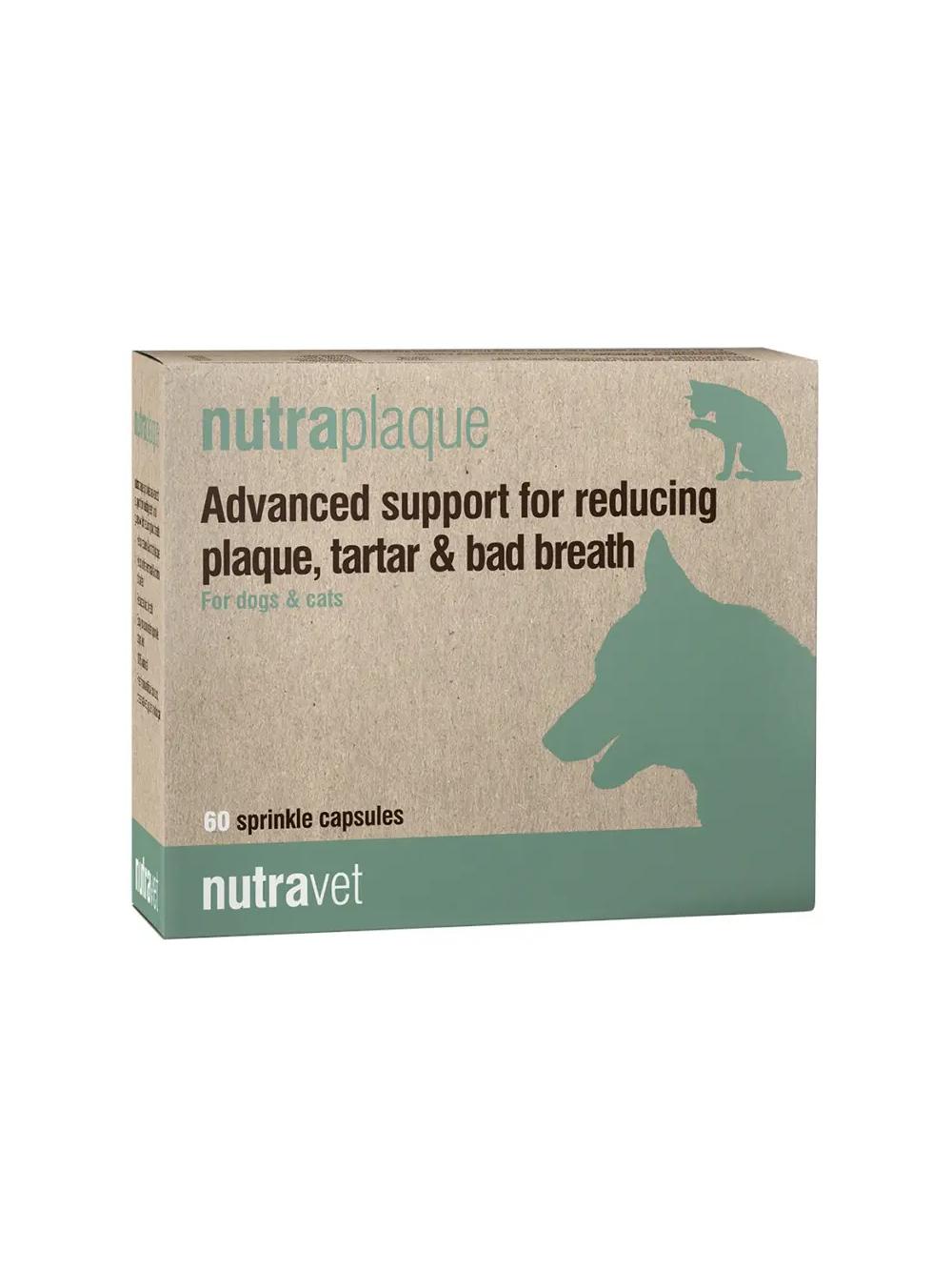 NUTRAVET Nutraplaque For Dogs & Cats 60kaps - Zaawansowane wsparcie w redukcji płytki nazębnej, kamienia nazębnego i nieświeżego oddechu