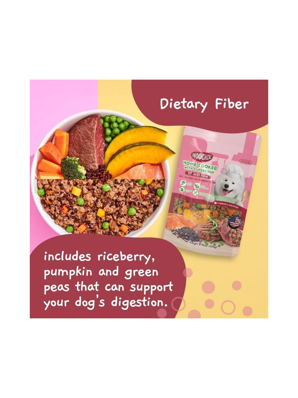 MOOCHIE HOME COOKED Fit and Firm - Beef, Salmon & Rice Berry 255g dla psa