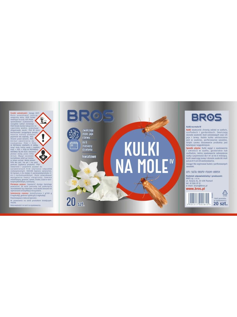 BROS Kulki na mole - kwiatowe 20szt.