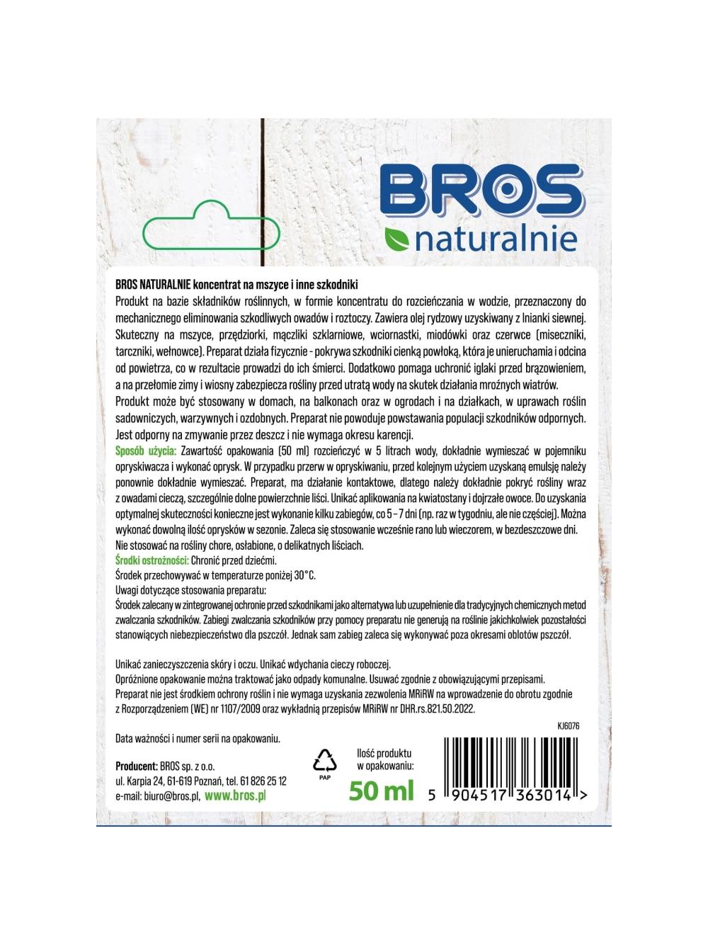 BROS Naturalnie Koncentrat na mszyce i inne szkodniki 50ml