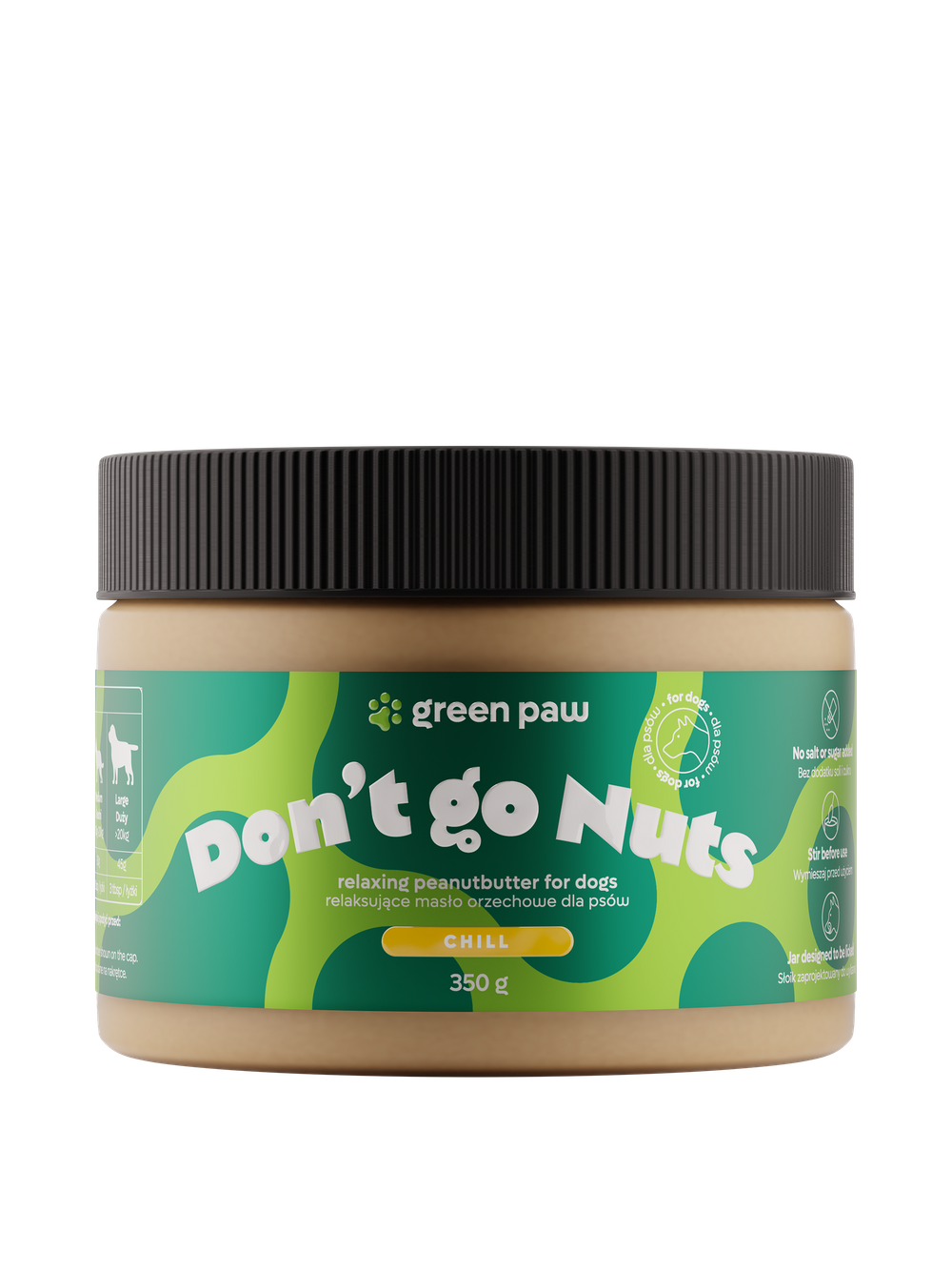 Green Paw Don’t go Nuts 350g - Masło orzechowe z CBD dla psów (Human Grade) + Mata do lizania dla psa