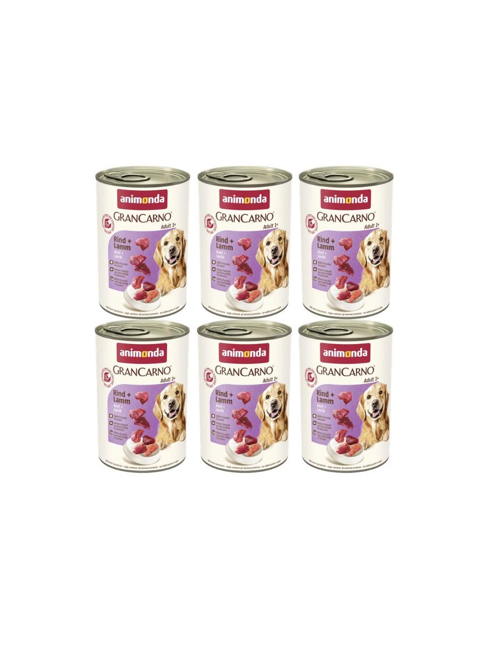 ANIMONDA GranCarno Adult Dog smak: Wołowina + jagnięcina 6x400g