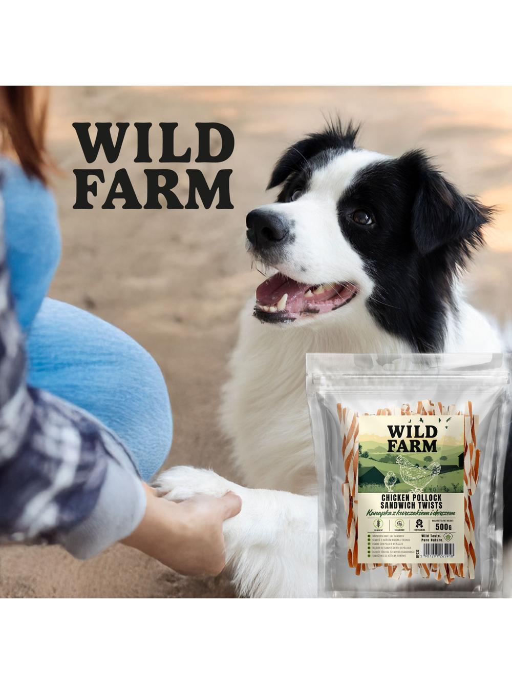 WILD FARM kanapka z kurczakiem i dorszem 500g przysmak dla psa