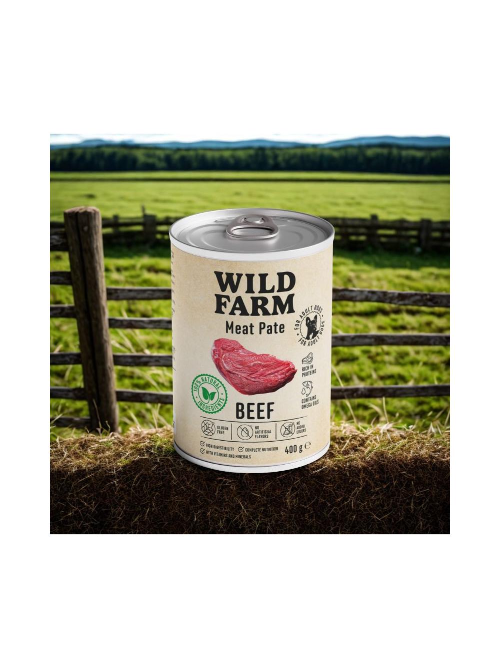 WILD FARM Pate Beef 400g bezglutenowa karma dla psa