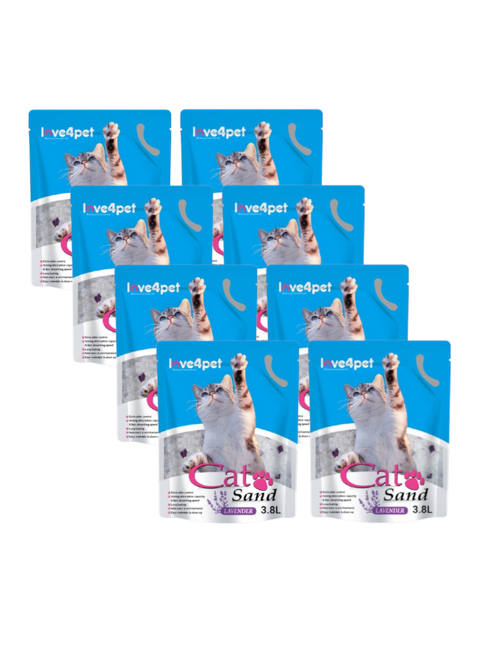 Żwirek Silikonowy dla Kota Cat Sand Lavender 8x3,8l