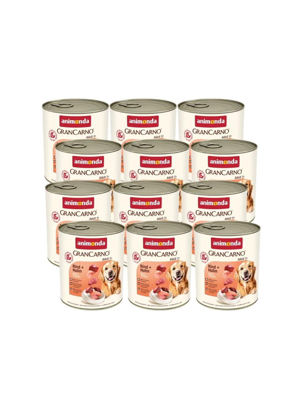 ANIMONDA GranCarno Adult Dog smak: Wołowina + kurczak  12 x 800g