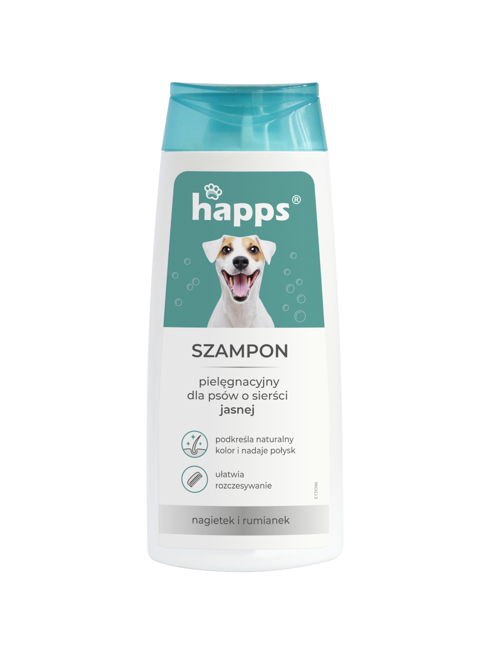 HAPPS - szampon pielęgnacyjny dla psów o sierści jasnej 200ml + 2x Czyścik do usuwania sierści - łapka GRATIS!!