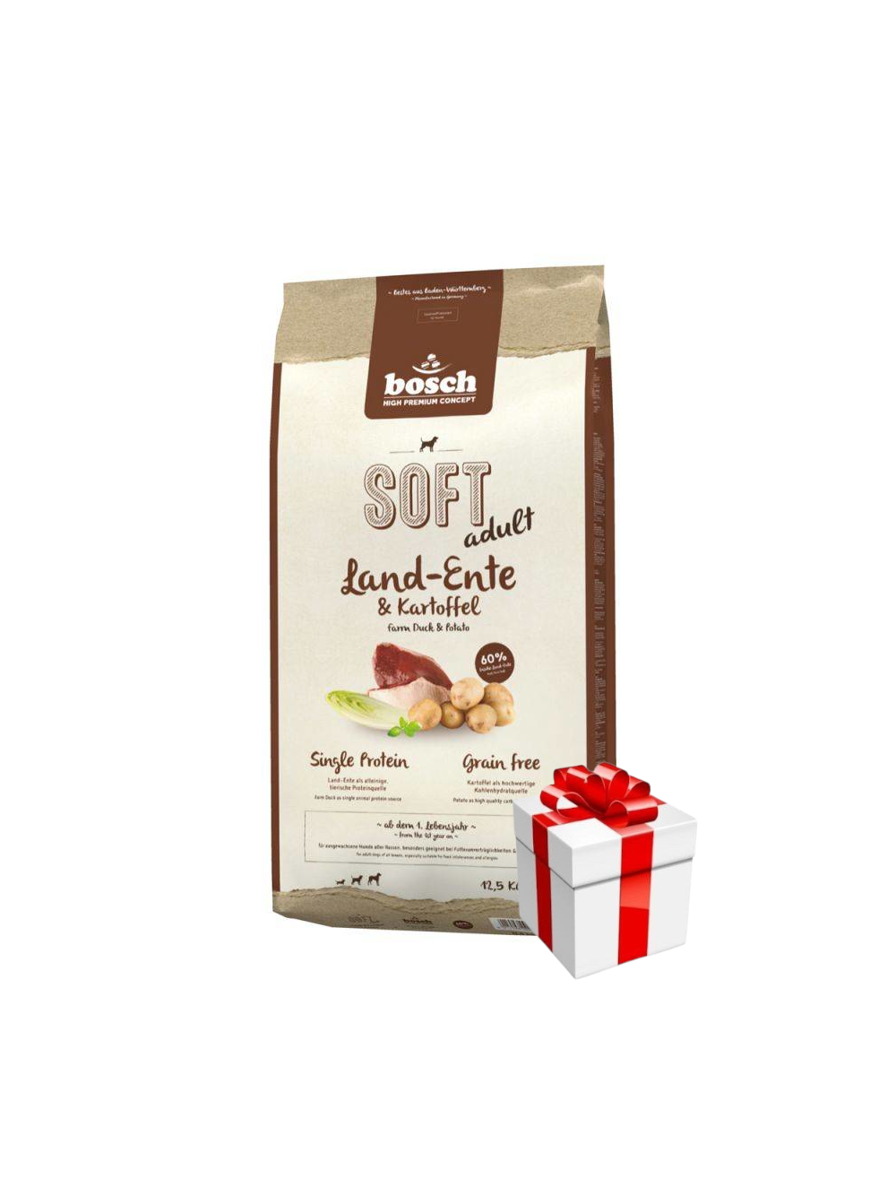 Bosch Soft Adult Kaczka & ziemniaki 12,5kg + Niespodzianka dla psa GRATIS