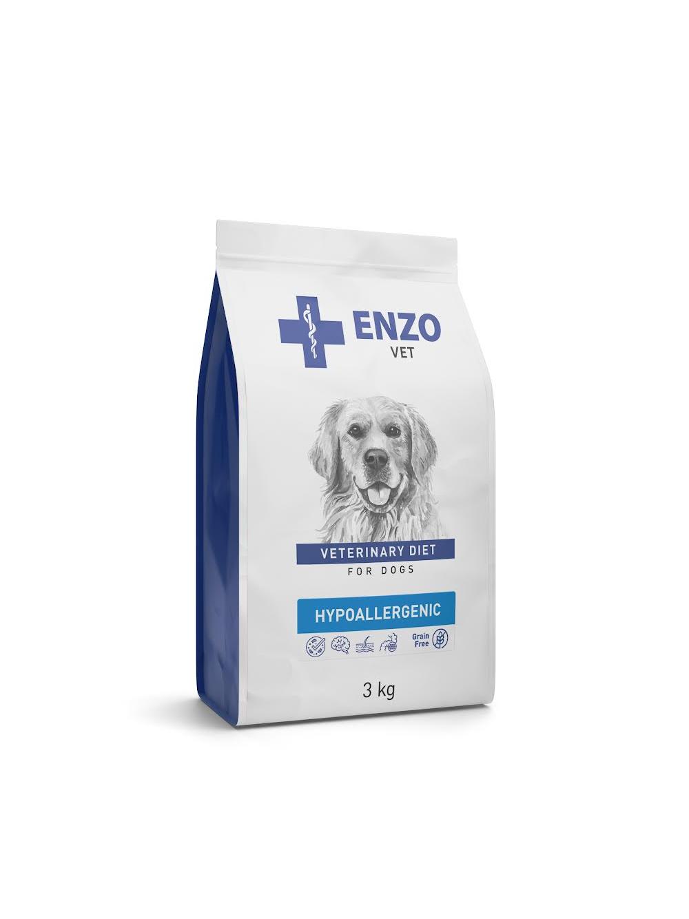 ENZO VET HYPOALLERGENIC Dietetyczna, pełnoporcjowa sucha karma dla psów z nietolerancjami pokarmowymi i alergiami 3kg