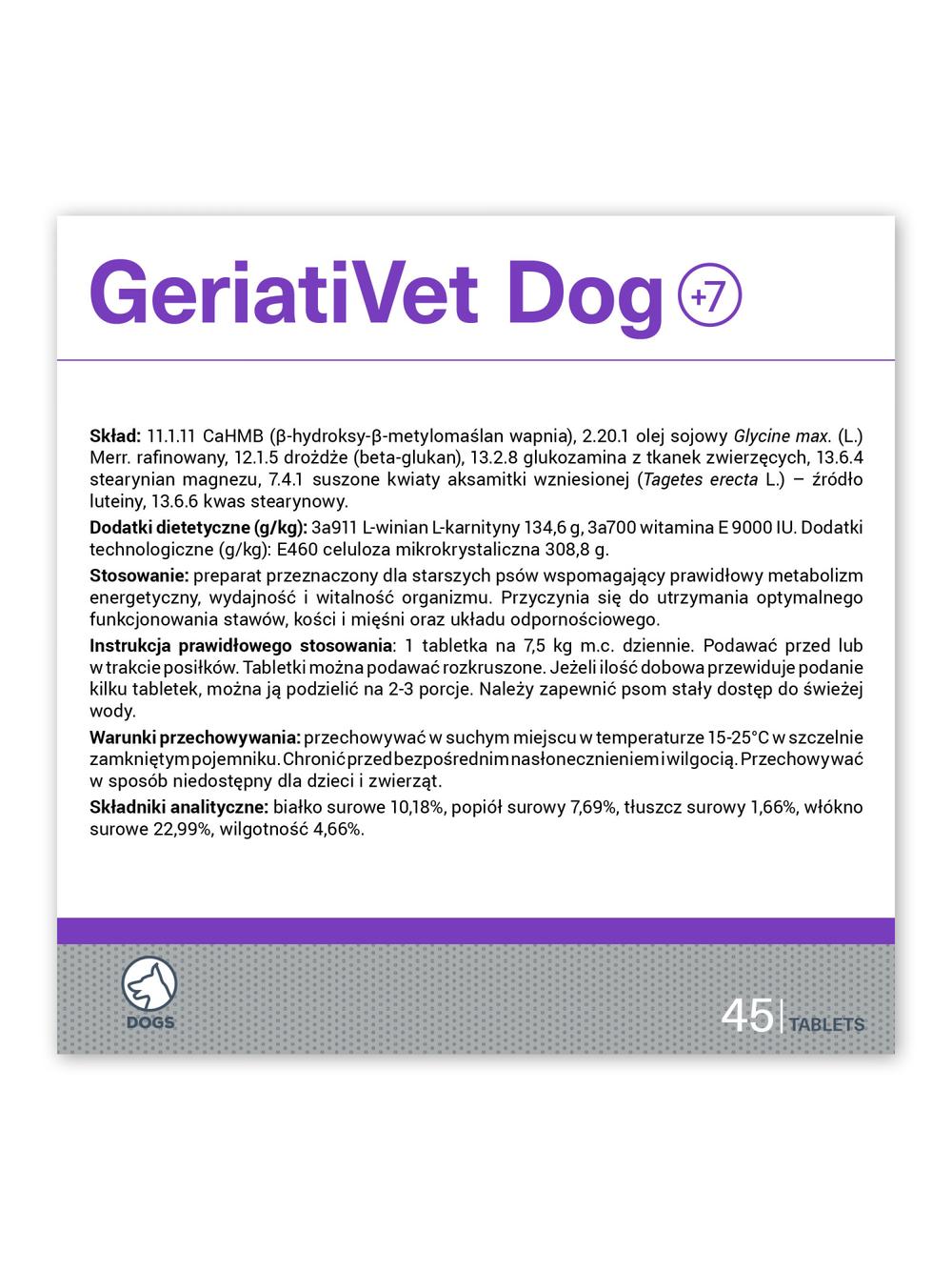 VETEXPERT DOG GeriatiVet 45tabl
